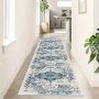 1PC Chic Distressed Runner Rug Chic Art Design Carpet Ornate Sunroom Cushion Cozy Yoga Mat For Hallway Sunroom Hardwood Floor Home Room Supplies Spring