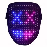 Funle LED Mask With Gesture Sensing Light Up Face Mask LED Halloween Mask Digital Mask For Costume Cosplay Party Masquerade