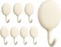 Pack Of 8 Cream White Self Adhesive Wall Hooks