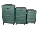 Smte 3 Piece Travel Luggage Suitcase Set A03 Green With Keychain