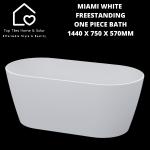 Miami White Freestanding One Piece Bath - 1440 X 750 X 570MM
