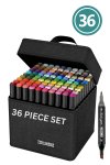 Dual Tip Head Colouring Marker Pen Set With Carry Bag 36S