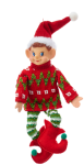 Fabric Christmas Elf With Red Jersey
