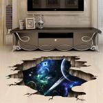 4AKID 3D Dark Saturn With Galaxy Wall Decal Sticker