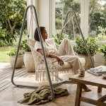 Macrame Hanging Hammock Chair With Steel Stand