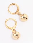 Goldair Gold Small Classic Ball Huggie Earrings