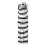 Highneck Stripe Column Rib Dress