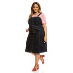 Donnay Plus Size Denim Button Pinafore - Blue Wash