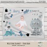 Milestone Blanket Dino Roar