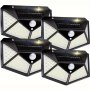 Solac Solar Lights Outdoor Pack Of 1/2/4/6 100 LED Motion Sensor Security Wall Light 3 Lighting Modes Matte Finish Lithium Battery Powered Wireless Installation