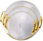 3 Pieces Round Decorative Tray Tray Serving Set