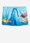 Printed Swimming Trunks - Light Blue Hot Wheels