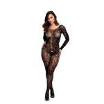 Baci - Longsleeve Crotchless Bodystocking One Size