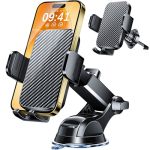 Phone Holders For Your Car 2025 Upgraded Military-grade Strongest Suction & Stable Clamp Arm Car Phone Holder Mount 360ADJUSTABL