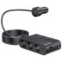 7 In 1 Car USB Charger Cigarette Lighter Splitter 128W