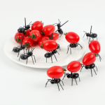 12PCS Ant-themed Fruit & Dessert Picks Set - Durable Plastic Animal Print Design For Parties And Catering
