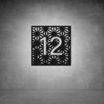 House Number D07 - 300 X 300 Rusted Steel Cool White