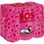 BOS Strawberry Flavoured Sparkling Rooi Ice Tea 6 X 300ML
