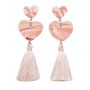 Blommie's Clay Earrings Coral Marble Orange Pink Heart