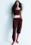 High-waisted Joggers - Dark Red