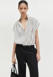 Cotton Blouse - White Striped