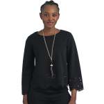 Laser Cut Border Top - Black L xl