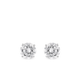 Classic Sterling Silver Round Cubic Zirconia Stud Earrings