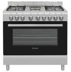 Elba 90CM Silver 5 Burner Gas Stove Woth Gas Oven - 04 96CL827