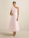 Danni Asym Petite Bow Midi Dress - 16 Cherry Blossom