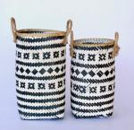 Black & White Tribal Basket Rope Handles