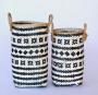 Black & White Tribal Basket / Rope Handles