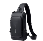 Anti-theft Lock Sling Chest Bag Shoulder Crossbody With USB Port