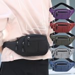 1PC Black Simple Waist Bag New Fashion Fanny Bag Crossbody Bag Casual Lightweight Bumbag Mobile Phone Bag Multi-layer Design Car