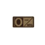 Blood Type Woven Patch O Negative Coyote Brown - 1PC