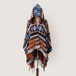 Vintage Geometric Plaid Print Shawl Scarf Large Blanket Wrap Dual-purpose Hooded Cloak Warm Coat For Women