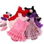Princess Tutu Ruffle Romper With Matching Headband Mink 18-24M - The Purple Lovey