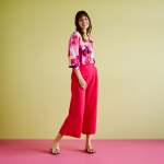 Linen Culottes - Magenta - 44 Xxxxlarge