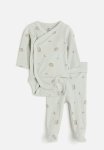 2 Piece Ribbed Cotton Set - Light Green Hedgehog