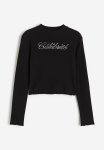 Ribbed Cotton Jersey Cropped Top - Black & C L Brit