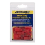 24PC Always Sharp Carpenter Pencil Tips Red Cplred