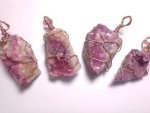 Cobalto Calcite Pink Pendant Ass Wire Wrapped