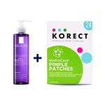 La Roche-posay Mela B3 Clarifying Micro Peeling Gel Cleanser 200ML + Hydrocare Pimple Patches Bundle