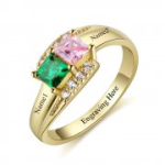 N2040 - Personalized Gold Over 925 Sterling Silver Ring