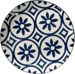 Plate 26.5CM Reactive Glazed Floral Blue White Dinner Plate