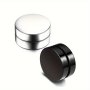 2pcs Fashion Black Silvery Color Round Magnetic Stud Earrings Punk Fake Earrings For Men