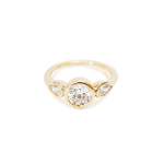 Bezel Set Round Lab Grown Diamond Trilogy Ring - 1.5CT White Gold 18CT