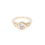 Bezel Set Round Lab Grown Diamond Trilogy Ring - 1.5CT / White Gold / 18CT