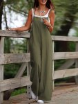 Wide Leg Spaghetti Strap Jumpsuit Casual Sleeveless Jumpsuit For Spring & Summer Women's Clothing