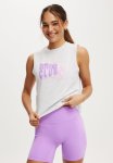 Cotton On Active Graphic Crew Tank - Light Grey Marle outdoor Club