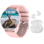 Women's Fitness Smartwatch With Bluetooth Earbuds